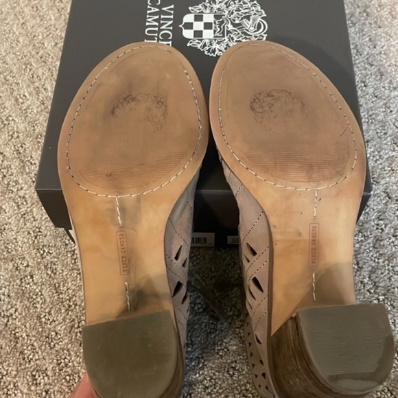 Vince Camuto Tarita - Smoke Cloud True Suede Sandals - Picture 6 of 7